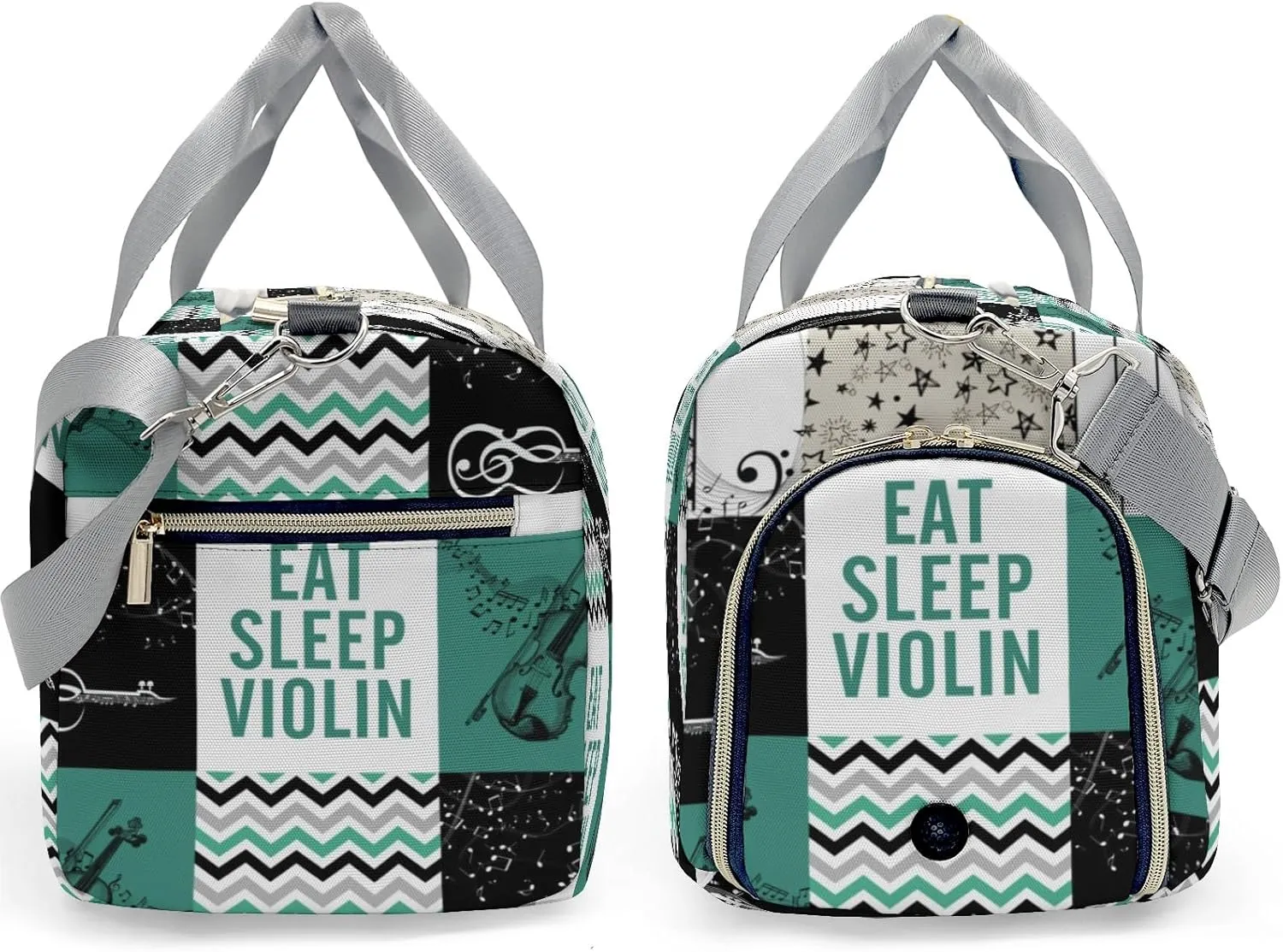 Personalized Music Green Custom Multi-functional Travel Bag, Unisex Portable Duffel Bag, Short Distance Travel Assistant