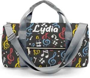 Personalized Music Notes Symbols Diamond Custom Multi-functional Travel Bag, Unisex Portable Duffel Bag, Short Distance Travel Assistant.