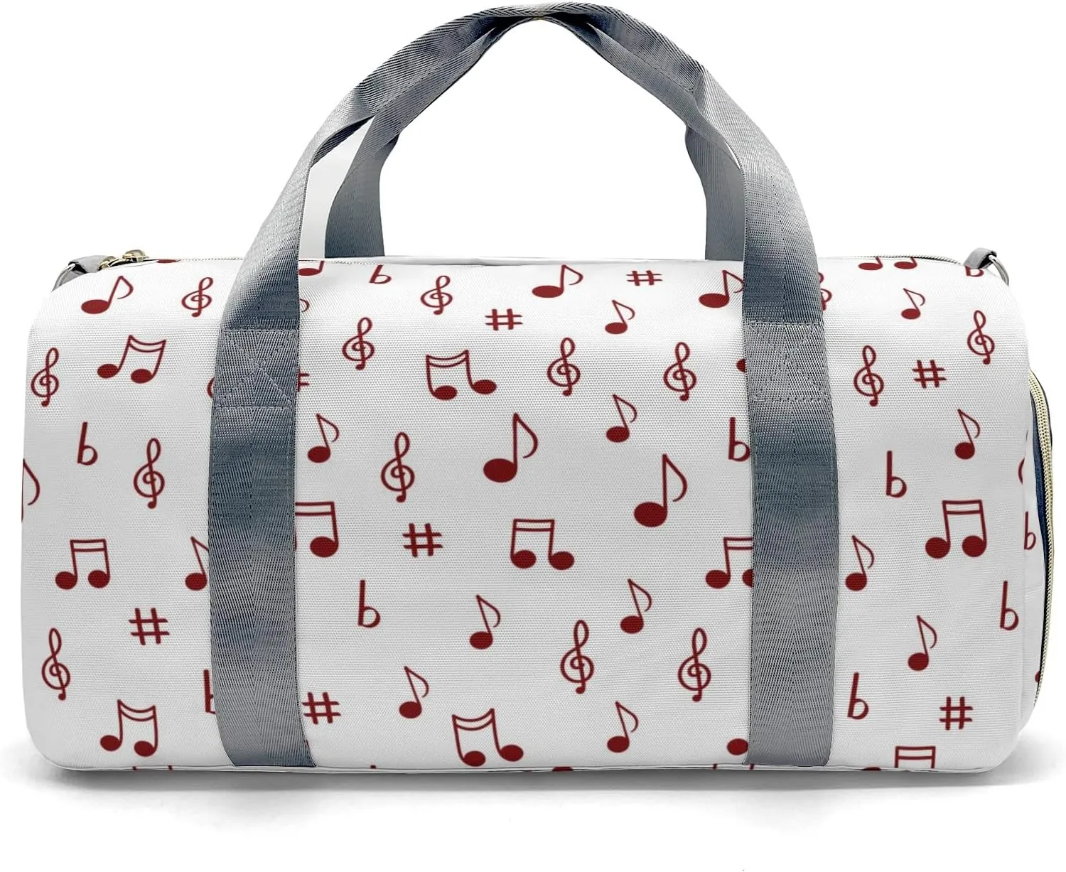 Personalized Musical Note Clef Red Custom Multi-functional Travel Bag, Unisex Portable Duffel Bag, Short Distance Travel Assistant.