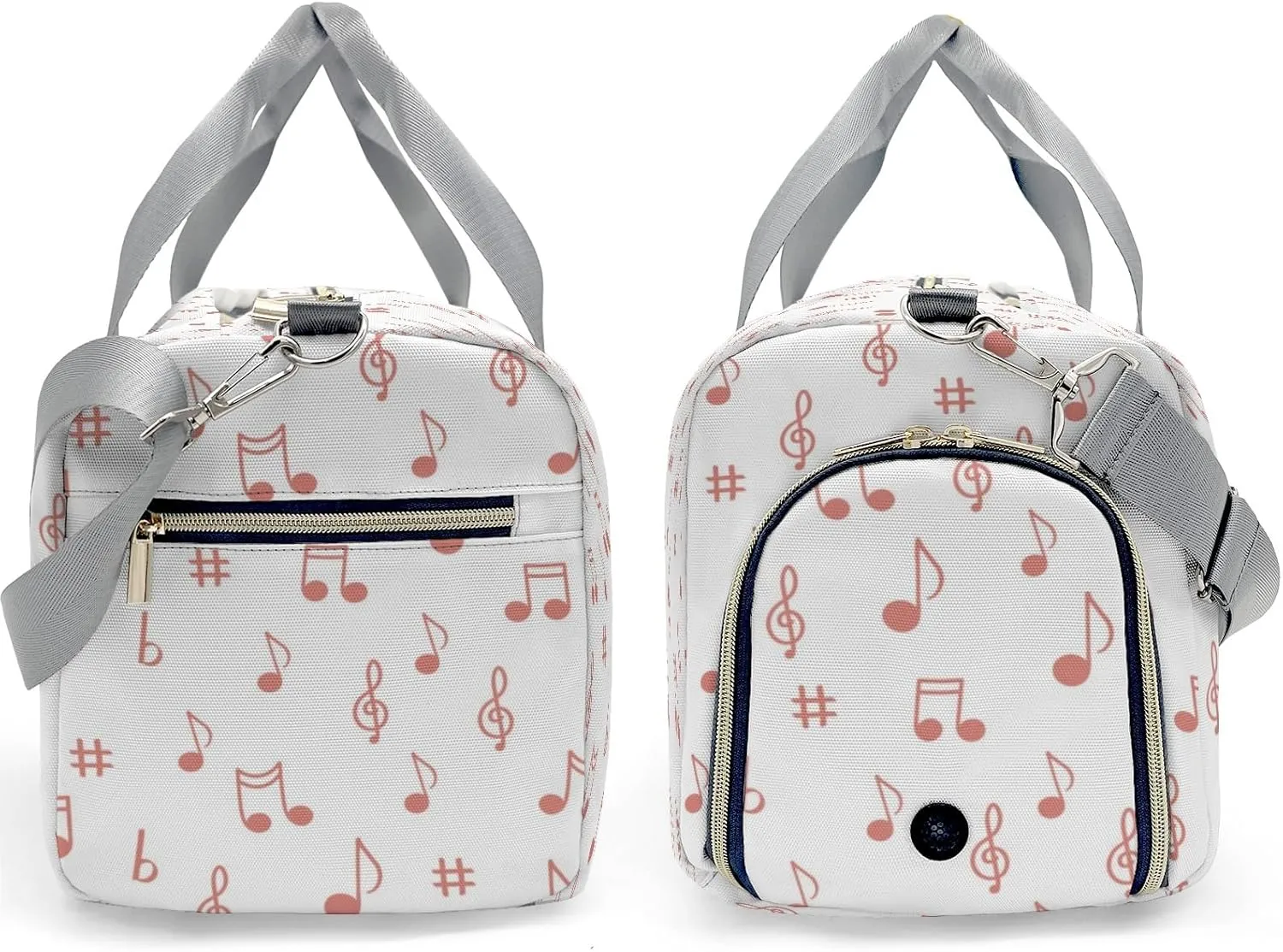 Personalized Musical Note Clef Rose Custom Multi-functional Travel Bag, Unisex Portable Duffel Bag, Short Distance Travel Assistant.