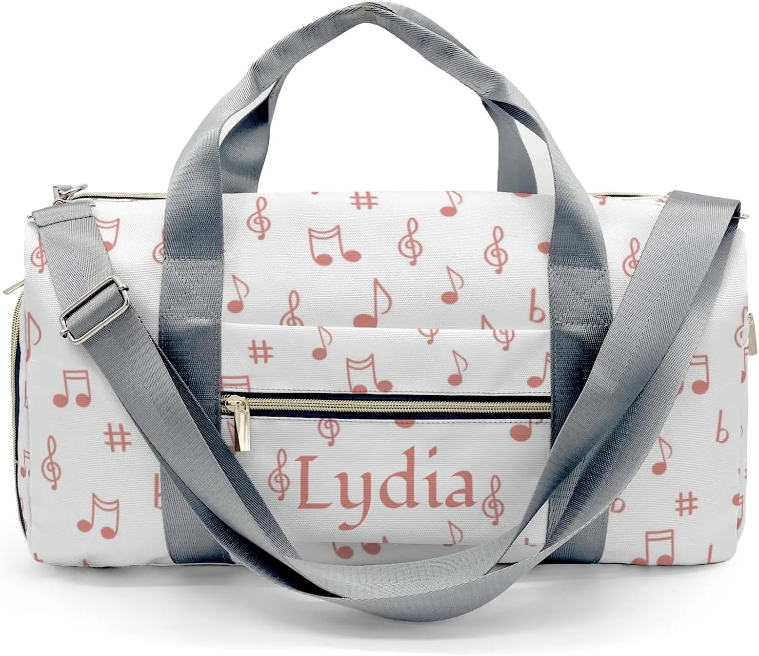 Personalized Musical Note Clef Rose Custom Multi-functional Travel Bag, Unisex Portable Duffel Bag, Short Distance Travel Assistant.