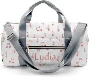 Personalized Musical Note Clef Rose Custom Multi-functional Travel Bag, Unisex Portable Duffel Bag, Short Distance Travel Assistant.