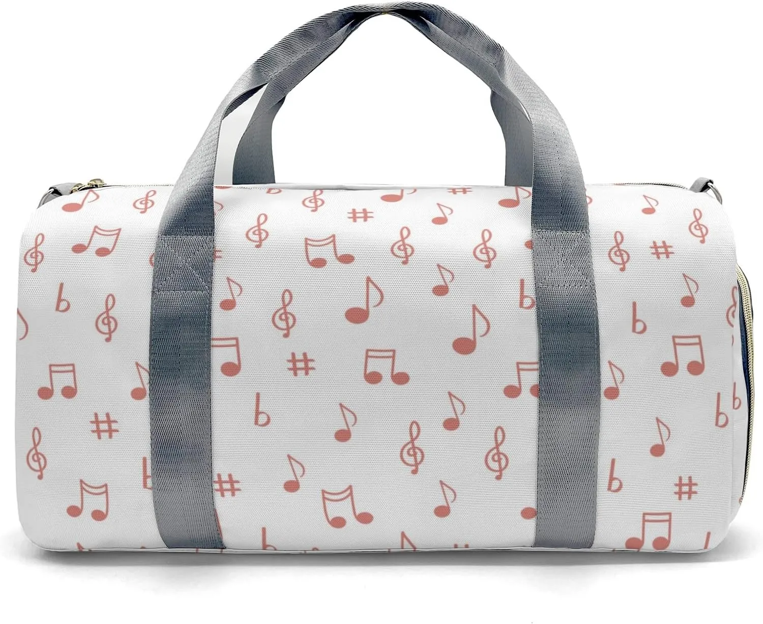 Personalized Musical Note Clef Rose Custom Multi-functional Travel Bag, Unisex Portable Duffel Bag, Short Distance Travel Assistant.