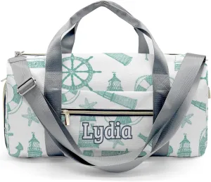 Personalized Nautical Anchor Lighthouse Custom Multi-functional Travel Bag, Unisex Portable Duffel Bag, Short Distance Travel Assistant