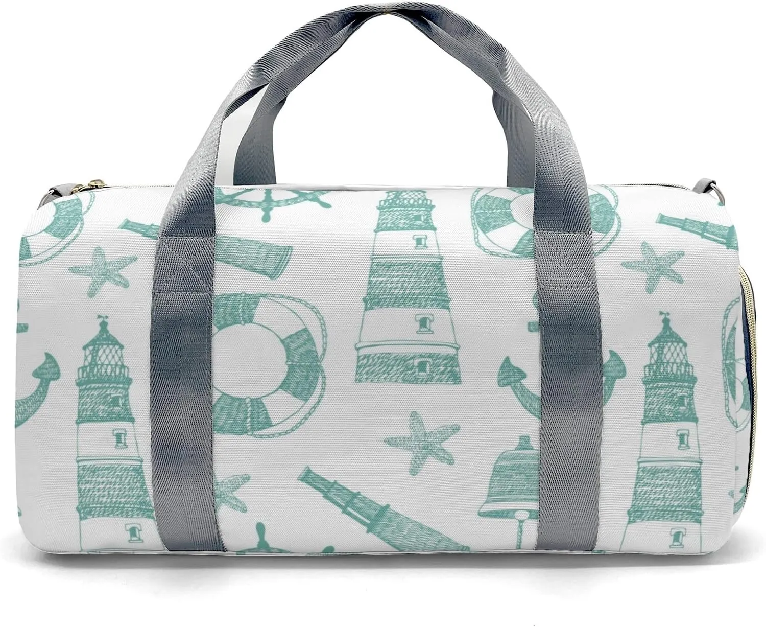 Personalized Nautical Anchor Lighthouse Custom Multi-functional Travel Bag, Unisex Portable Duffel Bag, Short Distance Travel Assistant