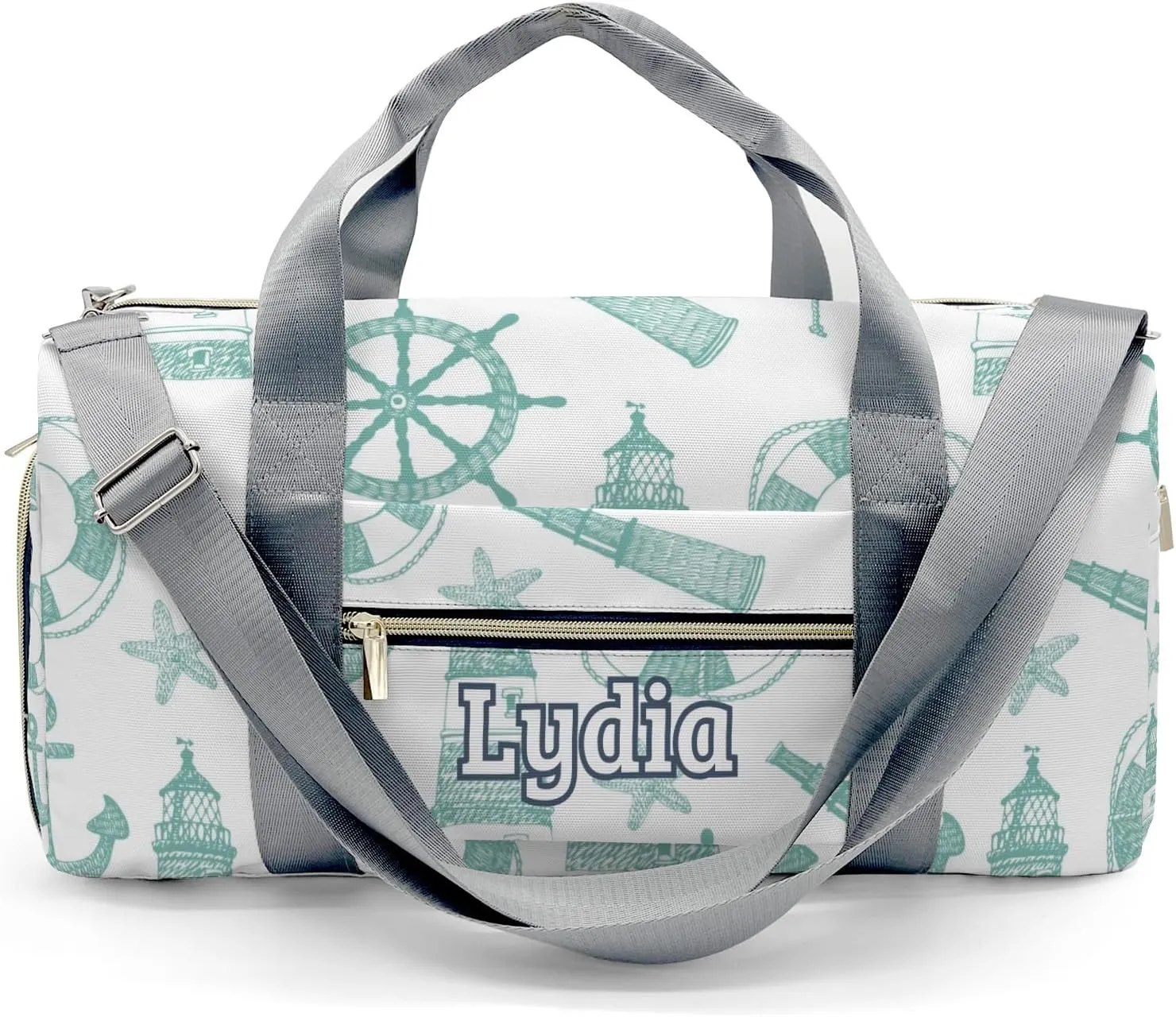 Personalized Nautical Anchor Lighthouse Custom Multi-functional Travel Bag, Unisex Portable Duffel Bag, Short Distance Travel Assistant