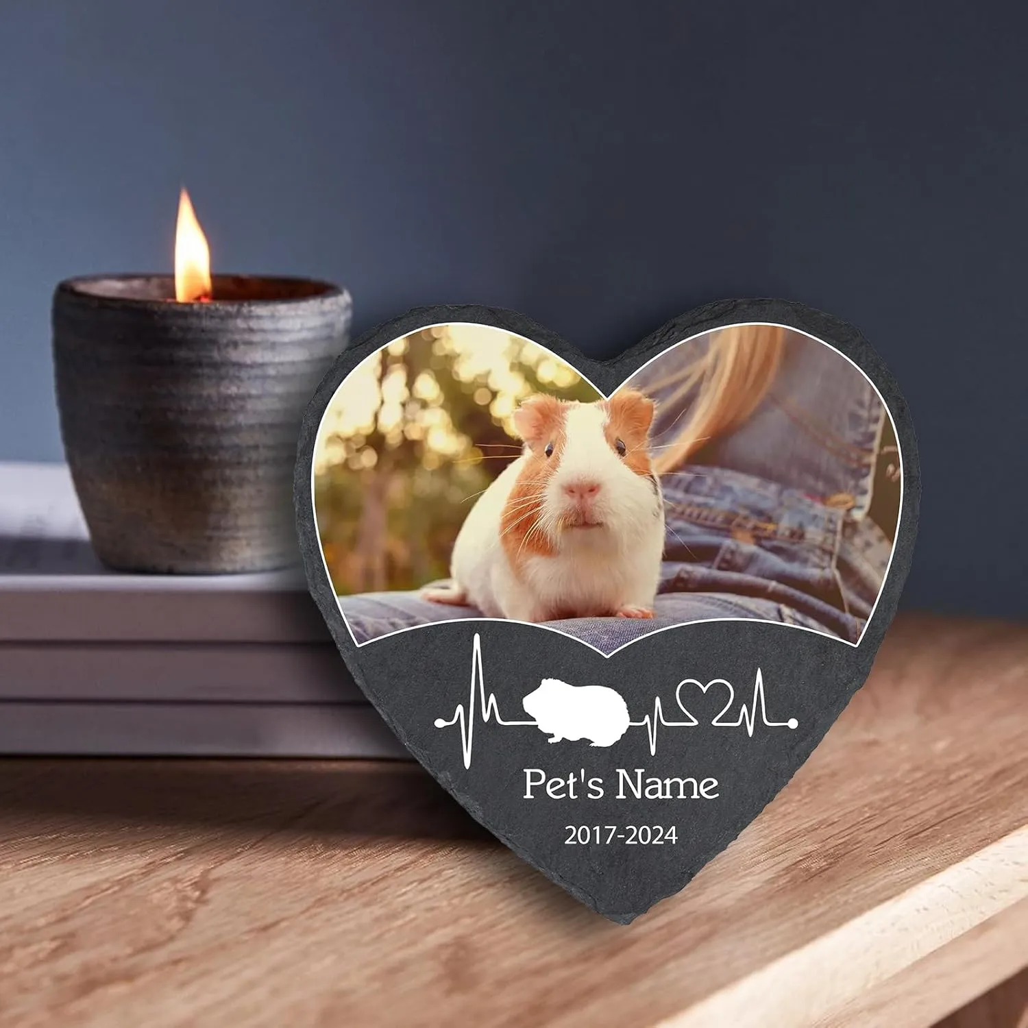 Personalized Pet Guniea Pig Memorial Stones with Photo, Guniea Pig Headstone Gravestone, Hamster Memorial Plaque Headstone, Custom Pet Memorial Sympathy Gifts for Loss of Guniea Pig Hamster