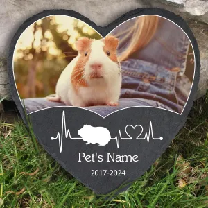 Personalized Pet Guniea Pig Memorial Stones with Photo, Guniea Pig Headstone Gravestone, Hamster Memorial Plaque Headstone, Custom Pet Memorial Sympathy Gifts for Loss of Guniea Pig Hamster