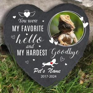 Personalized Pet Memorial Plaque for Bearded Dragon, Customized Bearded Dragon Gravestone with Photo, Memorial Stone for Loss of Bearded Dragon, Graveside Ornament, Bearded Dragon Grave Marker