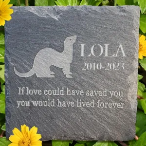Personalized Pet Memorial Stone Gift - Ferret Grave Marker - Pet Sympathy Tombstone - Garden Headstone - Personalized Ferret Loss Gifts - Bereavement Gifts - Memory Gifts for Pet Loss