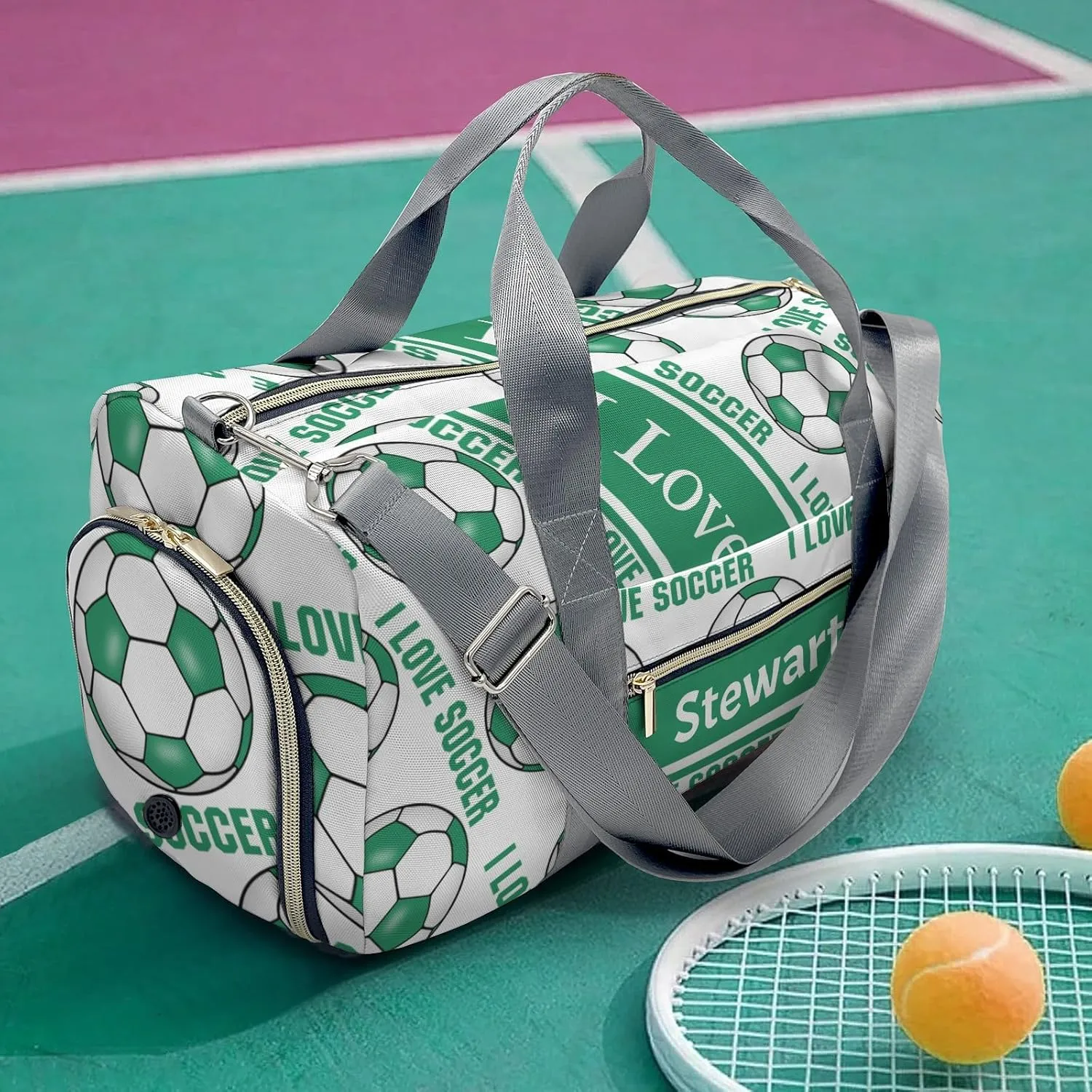 Personalized Soccer Custom Multi-functional Travel Bag, Unisex Portable Duffel Bag, Short Distance Travel Assistant