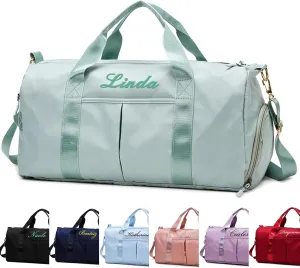 Personalized Sport Duffel Bag, Custom Embroidered Sports Gym Bag with Name Text Logo, Travel Duffel, Dance Bag, Weekender Bag, Overnight Bag, Travel Bag for Women Girls