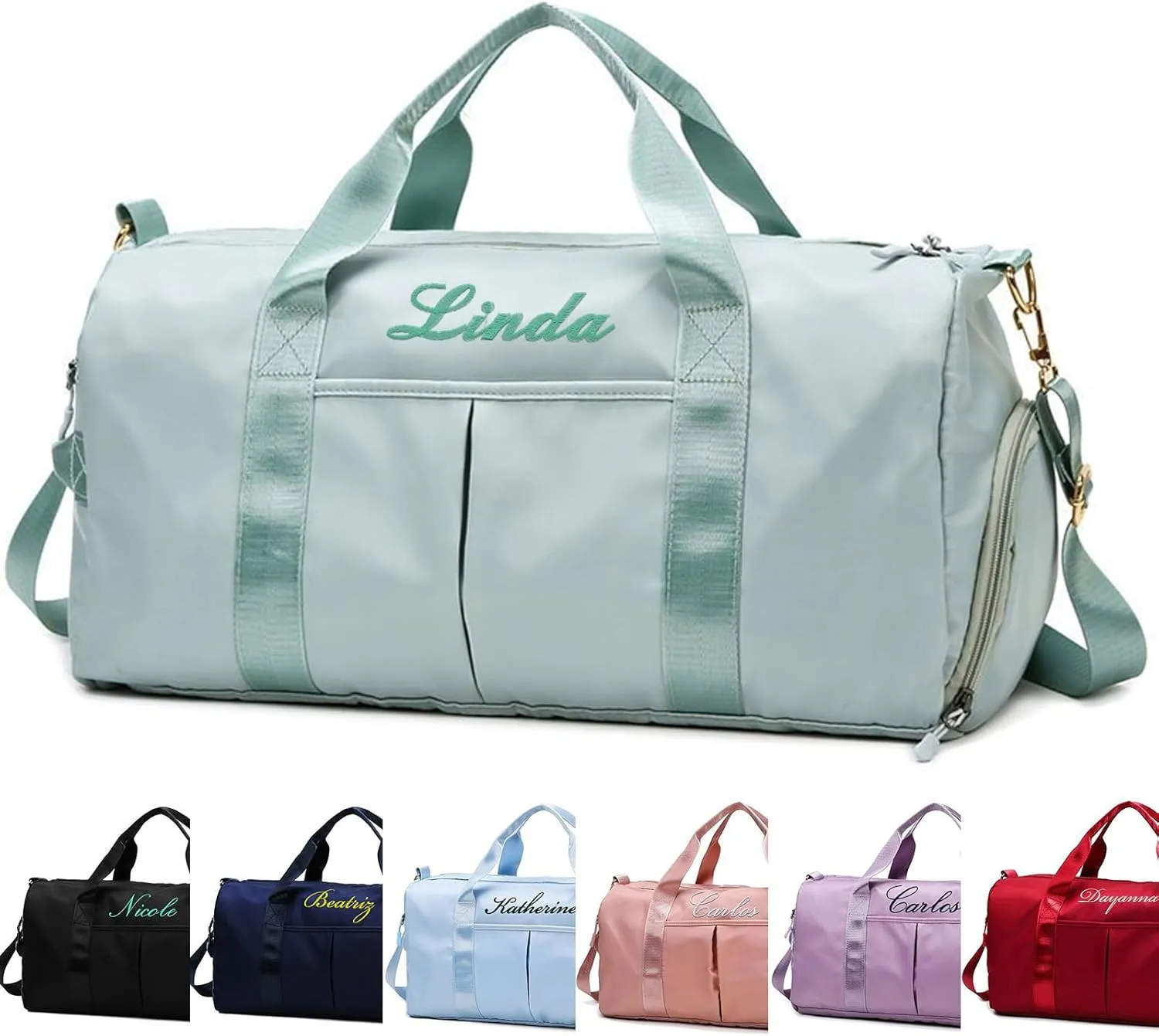 Personalized Sport Duffel Bag, Custom Embroidered Sports Gym Bag with Name Text Logo, Travel Duffel, Dance Bag, Weekender Bag, Overnight Bag, Travel Bag for Women Girls