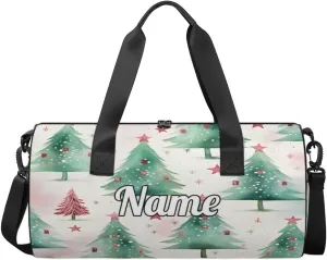 Personalized Sport Gym Bag Dance Duffle Ballet Bag Overnight Travel Sleepover Bags Swimming Hiking Camping, Christmas Xmas Tree