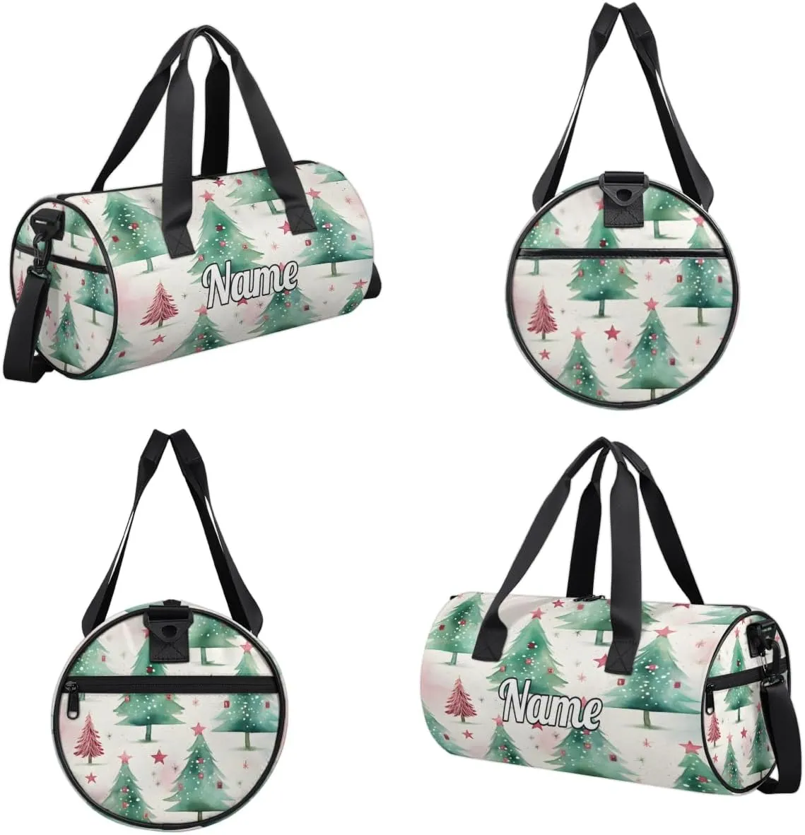 Personalized Sport Gym Bag Dance Duffle Ballet Bag Overnight Travel Sleepover Bags Swimming Hiking Camping, Christmas Xmas Tree