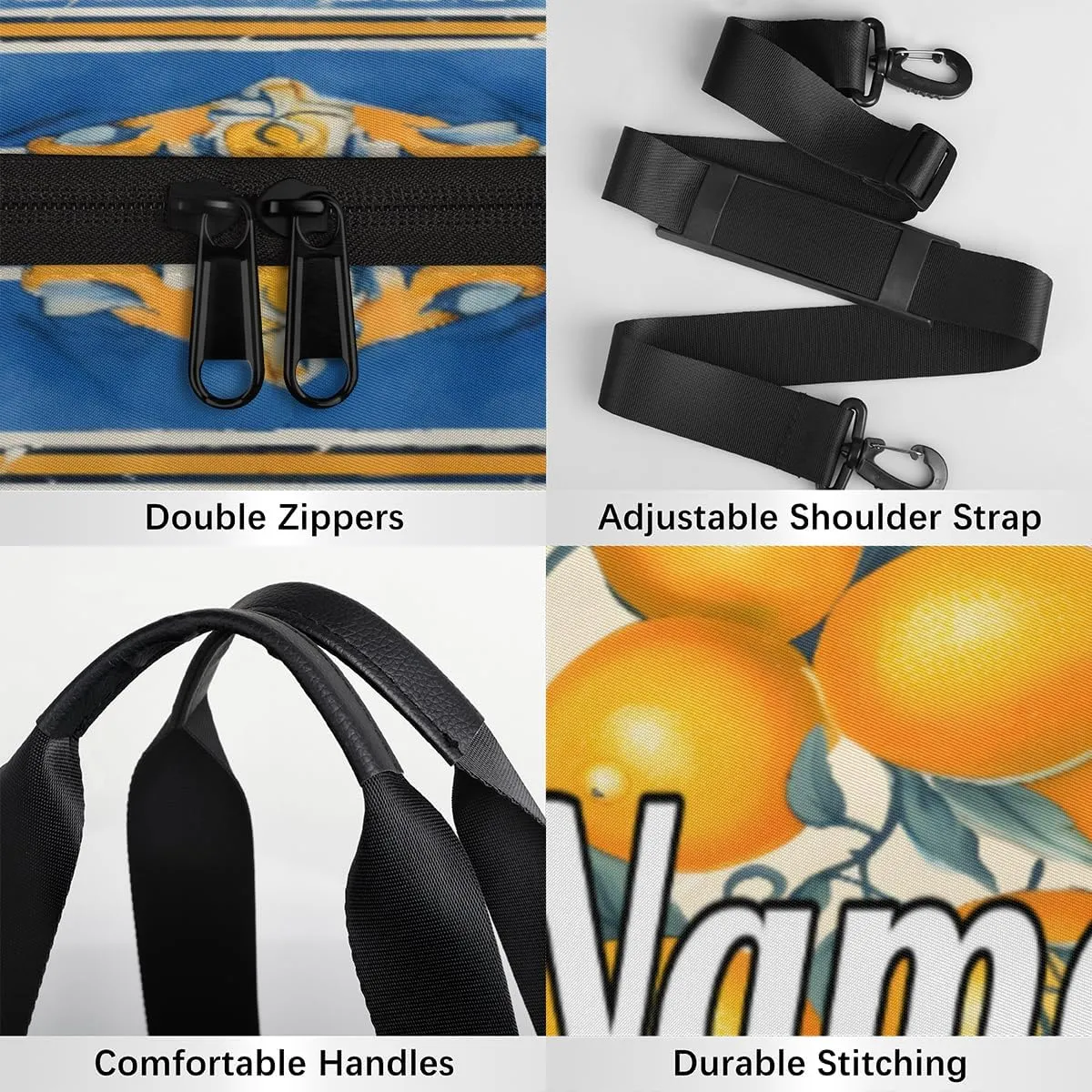 Personalized Sport Gym Bag Dance Duffle Ballet Bag Overnight Travel Sleepover Bags Swimming Hiking Camping, Yellow Lemon