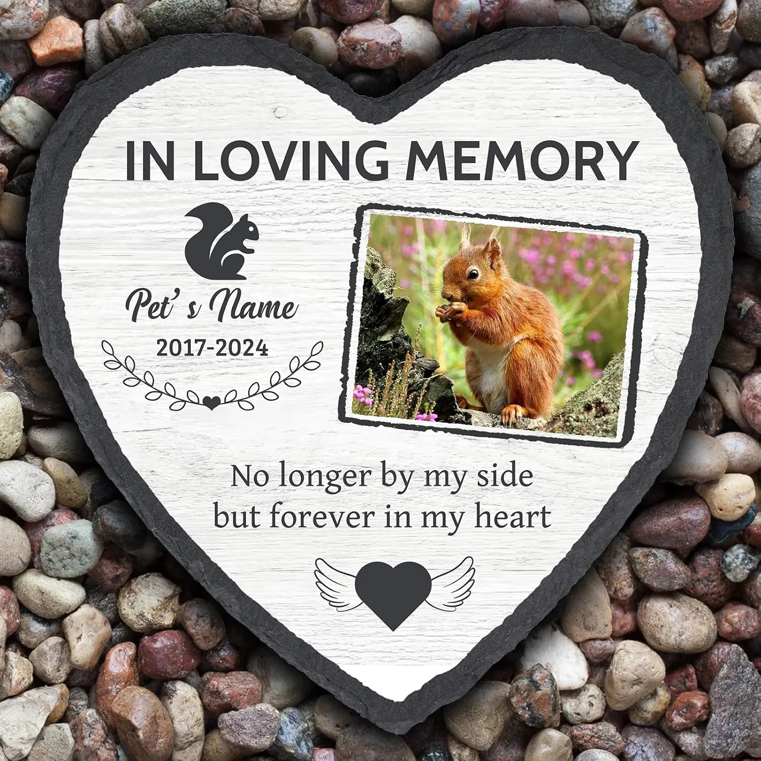 Personalized Squirrel Headstone, Pet Squirrel Memorial Stone, Customized Squirrel Memorial Garden Stone with Photo Name, Pet Squirrel Tombstone Squirrel Grave Marker Tombstone