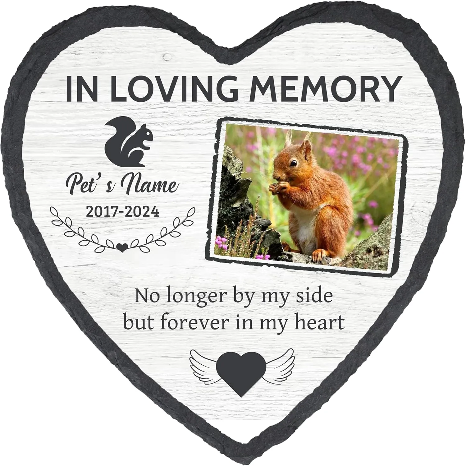 Personalized Squirrel Headstone, Pet Squirrel Memorial Stone, Customized Squirrel Memorial Garden Stone with Photo Name, Pet Squirrel Tombstone Squirrel Grave Marker Tombstone