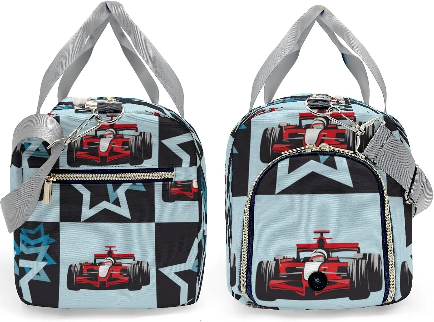 Personalized Stars and Race Car Custom Multi-functional Travel Bag, Unisex Portable Duffel Bag, Short Distance Travel Assistant