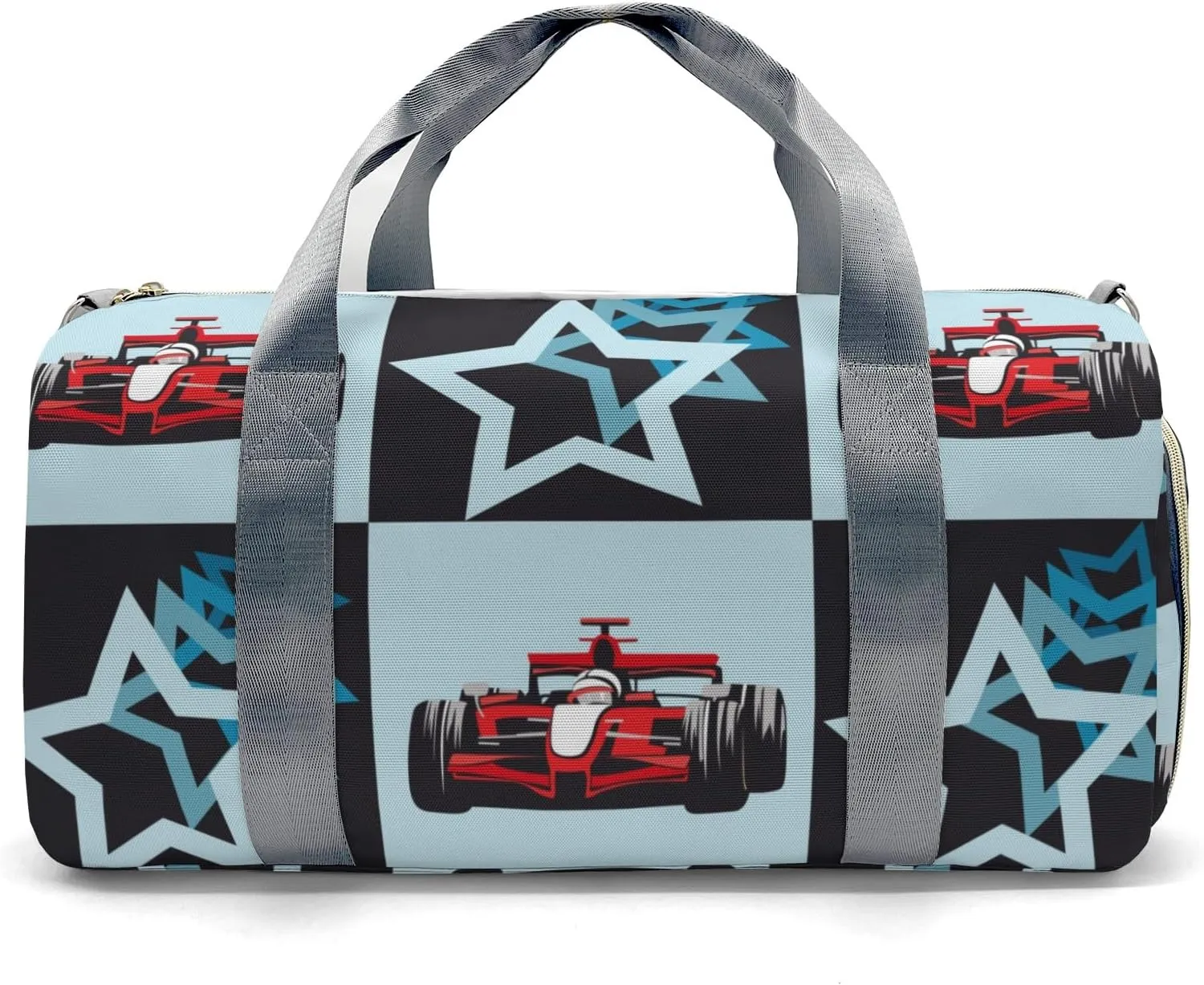 Personalized Stars and Race Car Custom Multi-functional Travel Bag, Unisex Portable Duffel Bag, Short Distance Travel Assistant