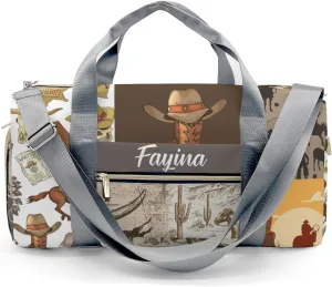 Personalized Vintage Cowboy Western Life Custom Multi-functional Travel Bag, Unisex Portable Duffel Bag, Short Distance Travel Assistant