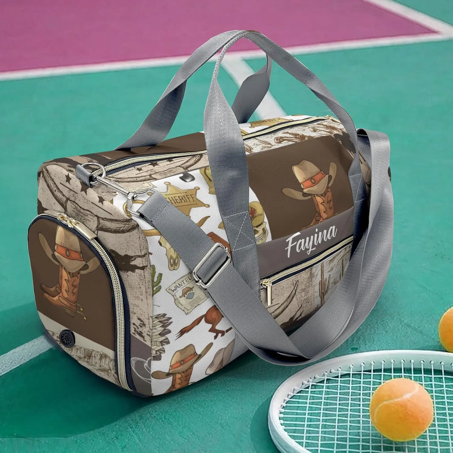 Personalized Vintage Cowboy Western Life Custom Multi-functional Travel Bag, Unisex Portable Duffel Bag, Short Distance Travel Assistant