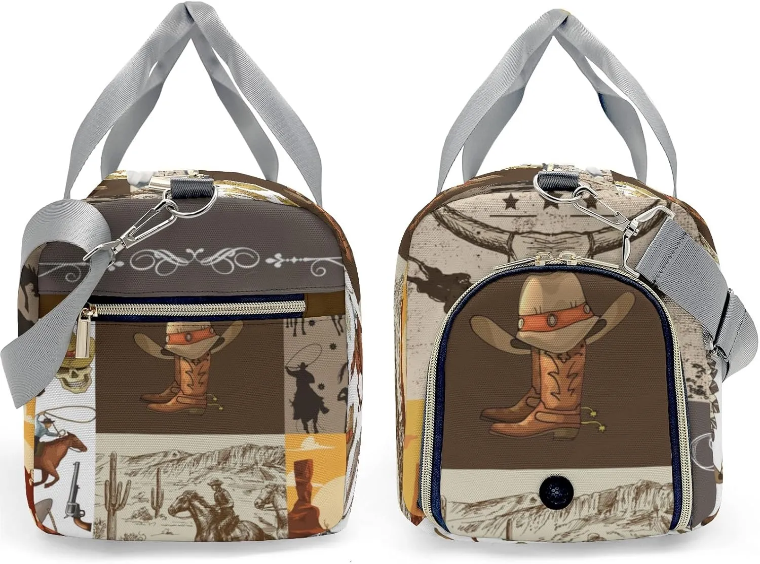 Personalized Vintage Cowboy Western Life Custom Multi-functional Travel Bag, Unisex Portable Duffel Bag, Short Distance Travel Assistant