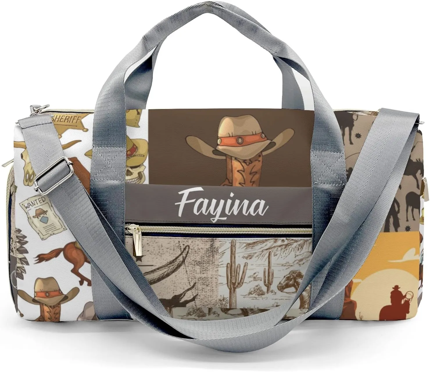 Personalized Vintage Cowboy Western Life Custom Multi-functional Travel Bag, Unisex Portable Duffel Bag, Short Distance Travel Assistant