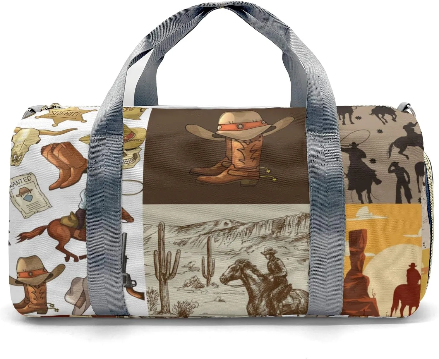 Personalized Vintage Cowboy Western Life Custom Multi-functional Travel Bag, Unisex Portable Duffel Bag, Short Distance Travel Assistant