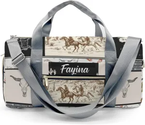 Personalized Wild Cowboy Retro Custom Multi-functional Travel Bag, Unisex Portable Duffel Bag, Short Distance Travel Assistant