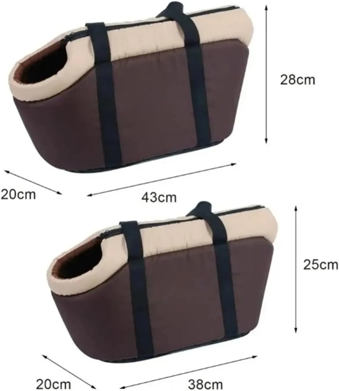 Pet Bag Soft-Sided Adjustable Fabric Interior Pad Carrier Tote For Pet Cat Carrier Outgoing Travel Breathable Pets Handbag(Dark Brown,38x20x25cm)