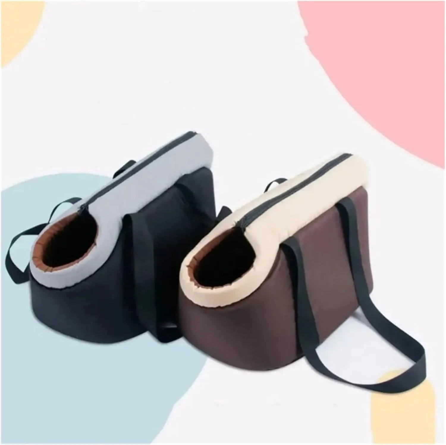 Pet Bag Soft-Sided Adjustable Fabric Interior Pad Carrier Tote For Pet Cat Carrier Outgoing Travel Breathable Pets Handbag(Dark Brown,38x20x25cm)