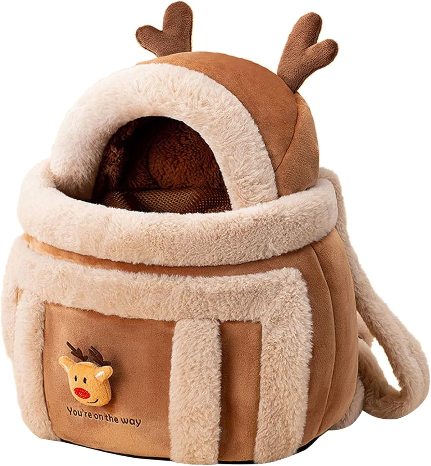 Pet Carrier Backpack Warm Travel Bag for Cat Dog Portable Small Animal Cage Outgoing Plush Bag Cat Winter Travel Bag