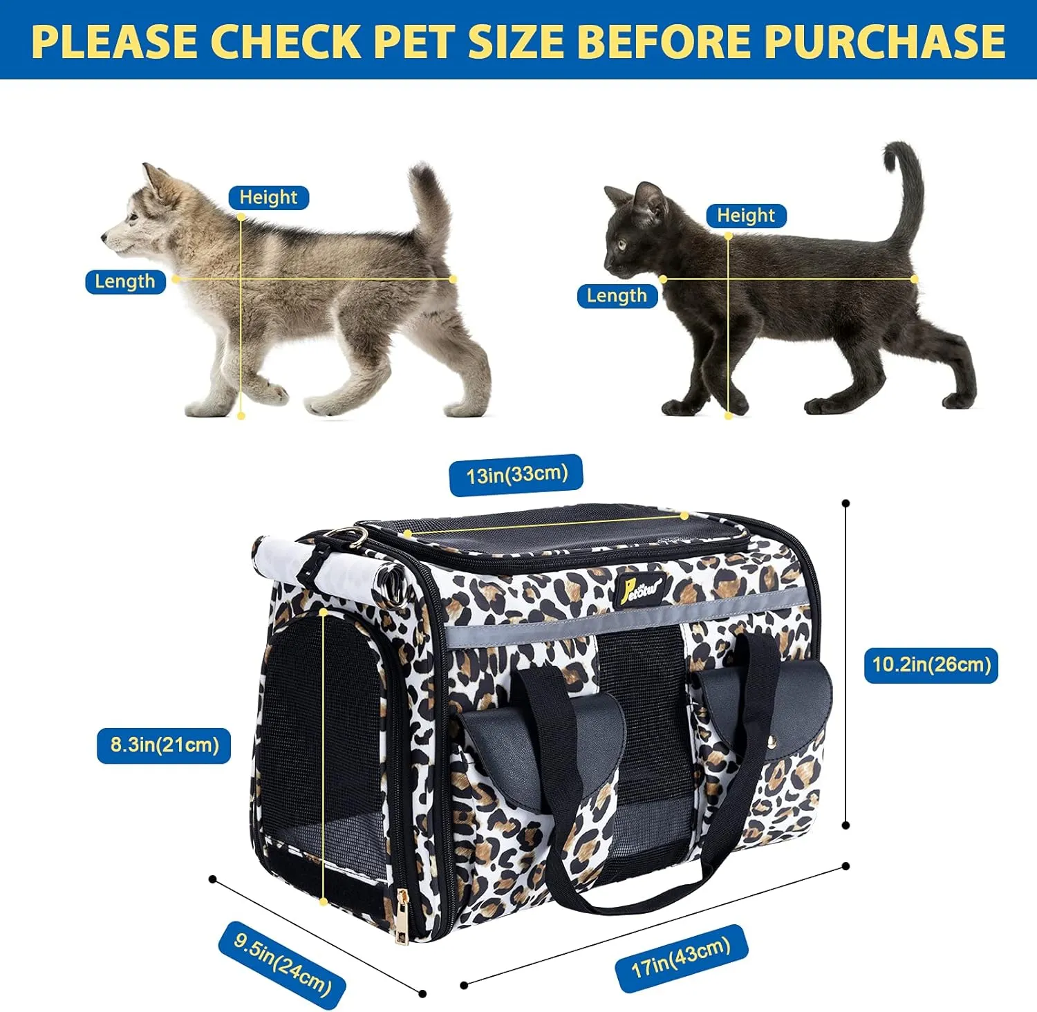 Pet Carrier Cat Carrier for Small Dogs, Dog Carrier, Cat Kennel, Airline Approved Dog Cat Pet Travel Carrier, Soft- Sided Pet Travel Carrier for Cats Dogs, Portable Foldable Pet Bag (Small)