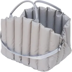 Pet Dog Bag is Portable and Comfortable for Travel Luxury Handbag Winter Portable Outdoor Travel Safety Seat Bag(Light Gray,M 0.5-3kg)