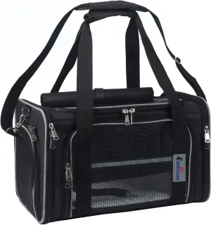 Pet Dog Cat Carrier Bag for Medium Small Dog Cat with Washable Cozy Bed Locking Safety Zipper Shoulder Strap Airline Approved Pet Carrier Portable Collapsible Puppy Carrier Escape Proof