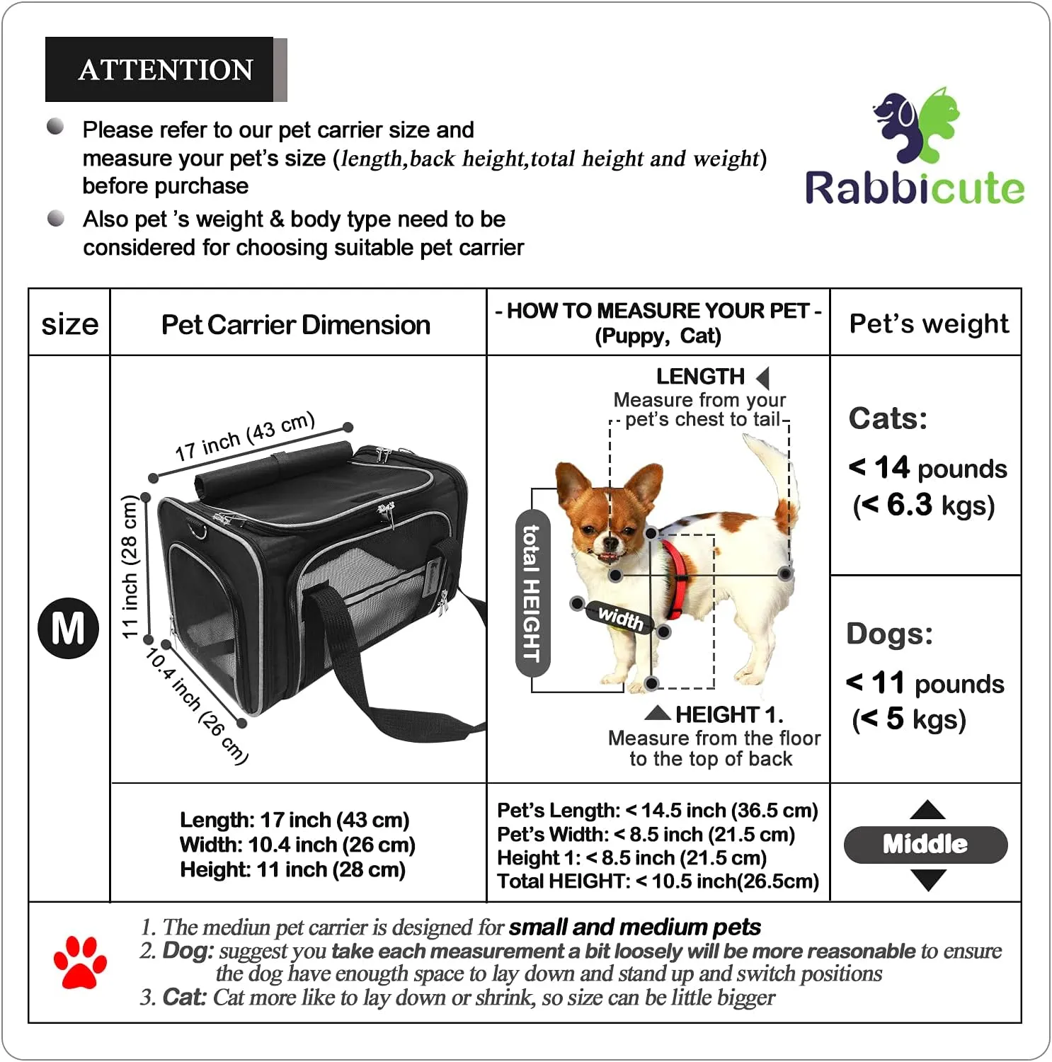 Pet Dog Cat Carrier Bag for Medium Small Dog Cat with Washable Cozy Bed Locking Safety Zipper Shoulder Strap Airline Approved Pet Carrier Portable Collapsible Puppy Carrier Escape Proof