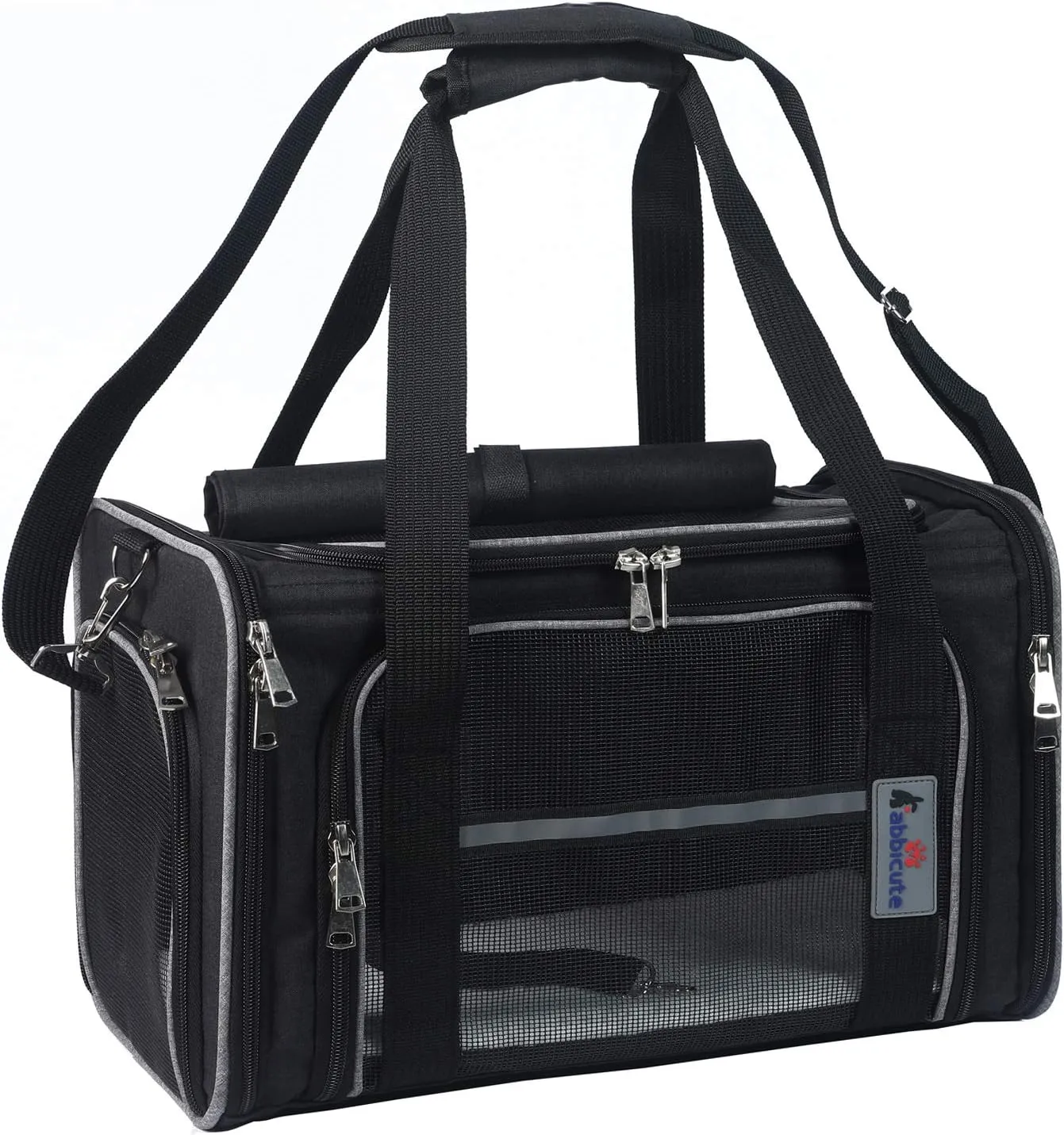 Pet Dog Cat Carrier Bag for Medium Small Dog Cat with Washable Cozy Bed Locking Safety Zipper Shoulder Strap Airline Approved Pet Carrier Portable Collapsible Puppy Carrier Escape Proof