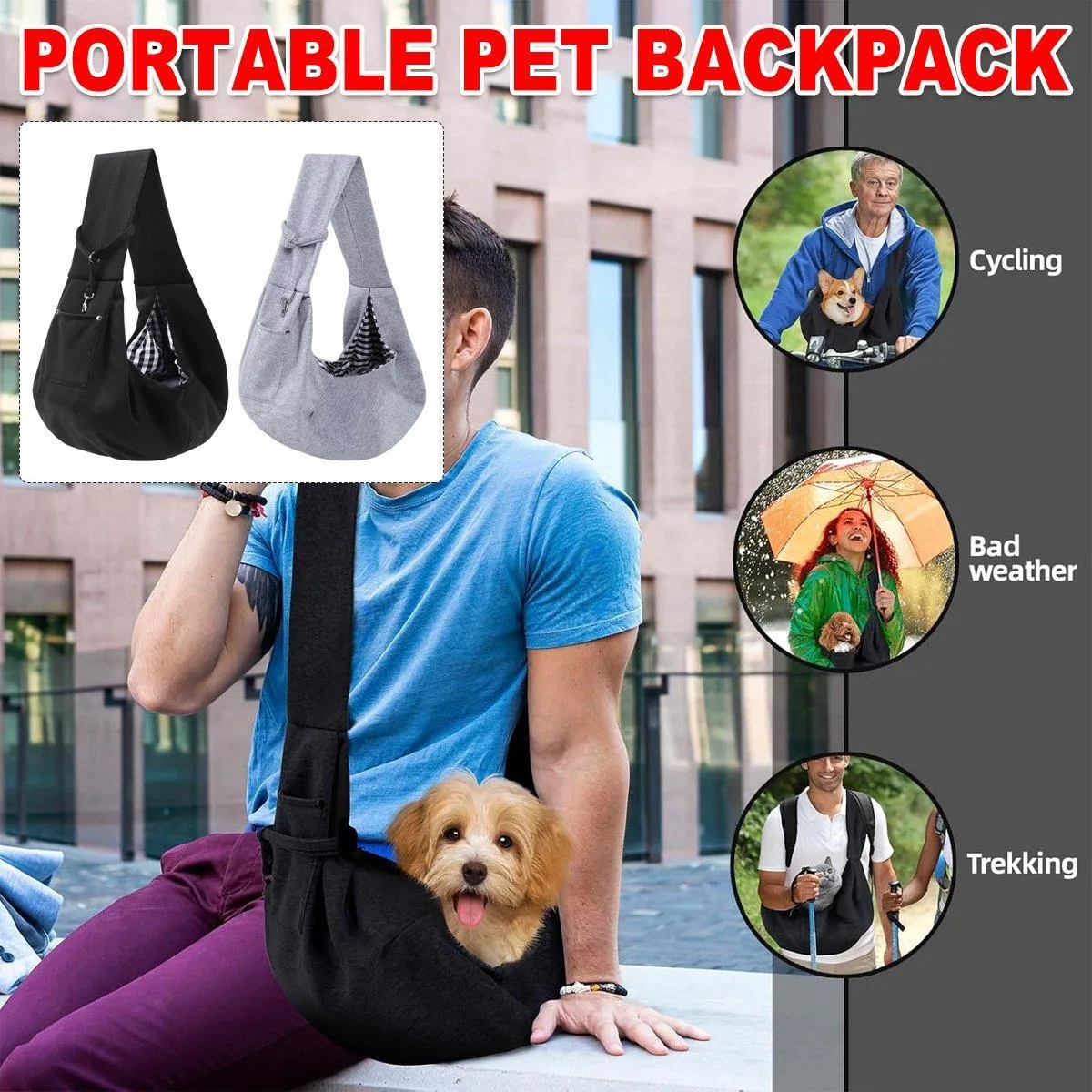 Pet Dog Sling Carrier Bag Outdoor Travel Puppy Cat Totes Shoulder Messenger Bag