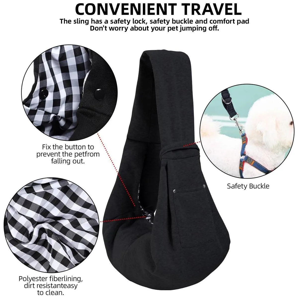 Pet Dog Sling Carrier Bag Outdoor Travel Puppy Cat Totes Shoulder Messenger Bag