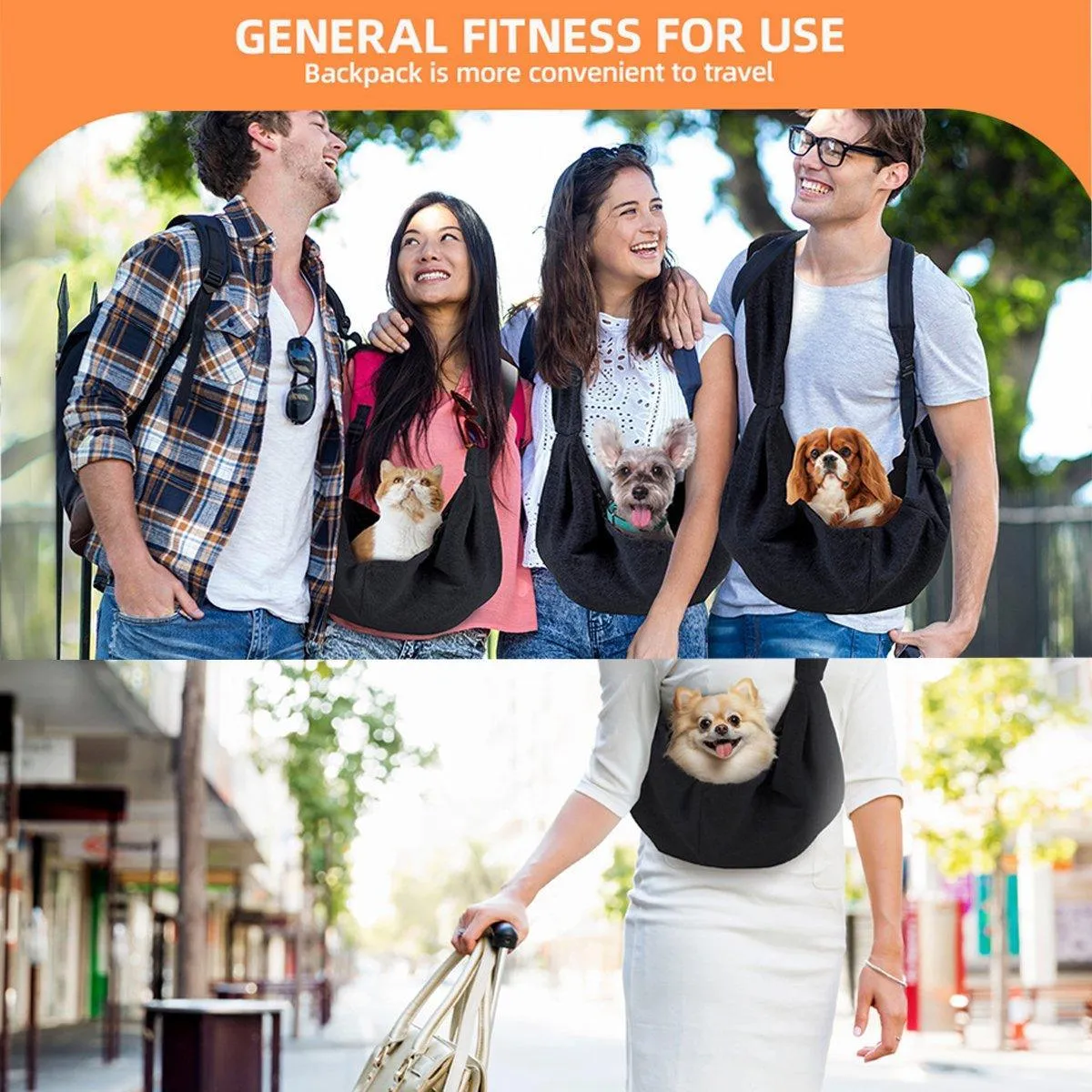 Pet Dog Sling Carrier Bag Outdoor Travel Puppy Cat Totes Shoulder Messenger Bag