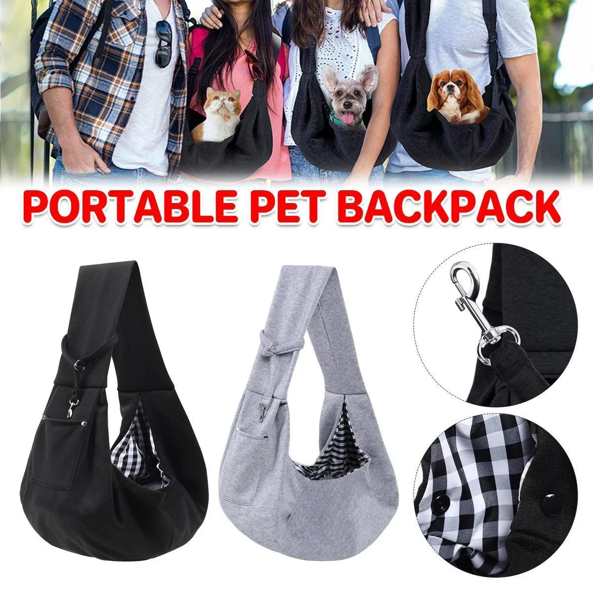 Pet Dog Sling Carrier Bag Outdoor Travel Puppy Cat Totes Shoulder Messenger Bag