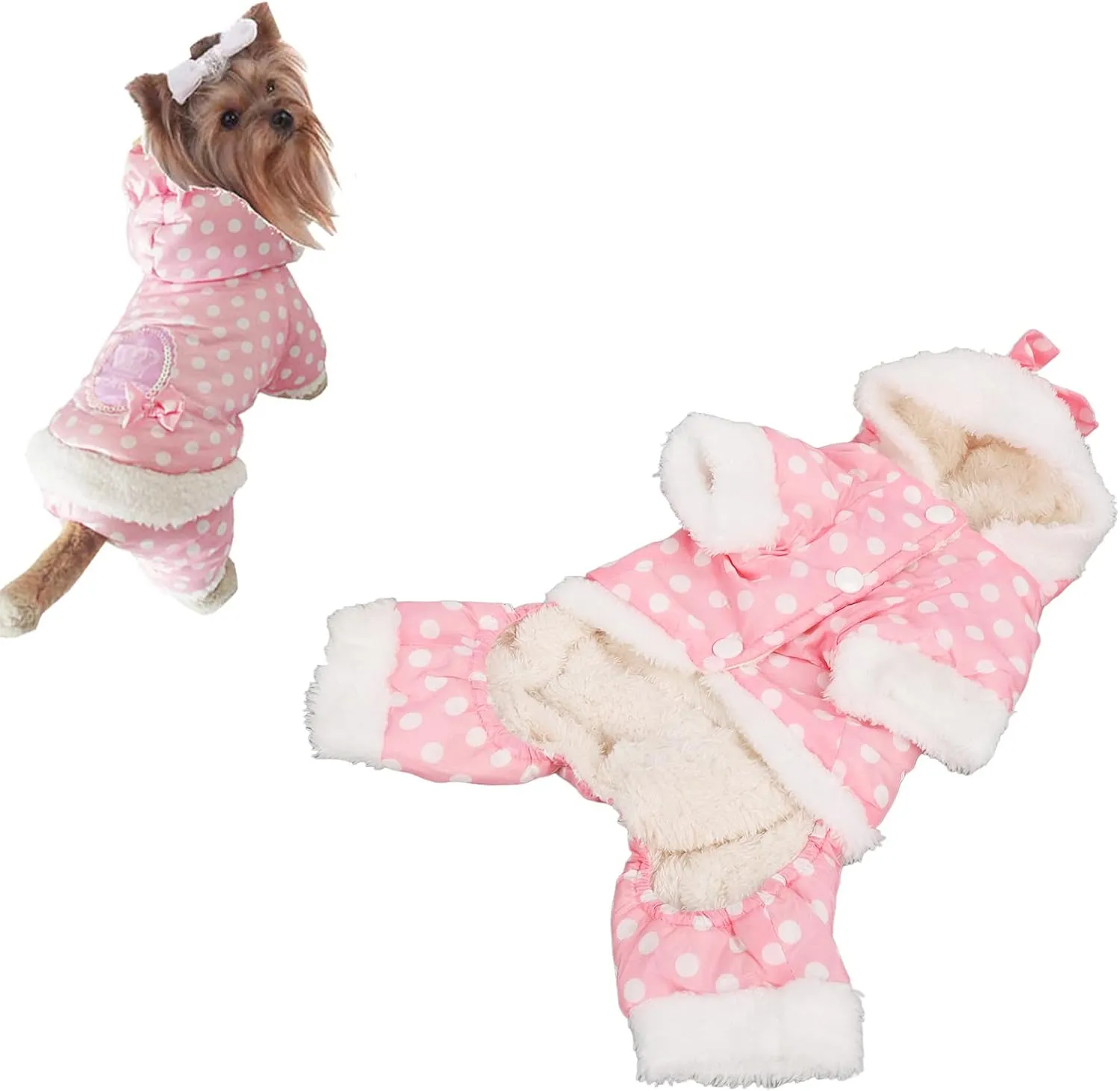 Pet Dog Winter Warm Jacket, Dog Hoodies Puppy Clothes Outfits for Small Dogs Convenient Snap Fastenings M