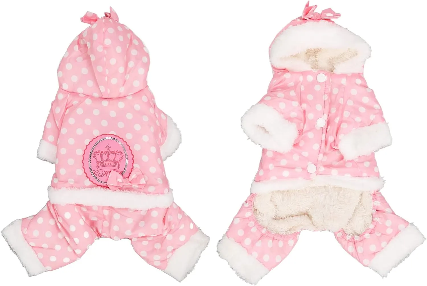 Pet Dog Winter Warm Jacket, Dog Hoodies Puppy Clothes Outfits for Small Dogs Convenient Snap Fastenings M