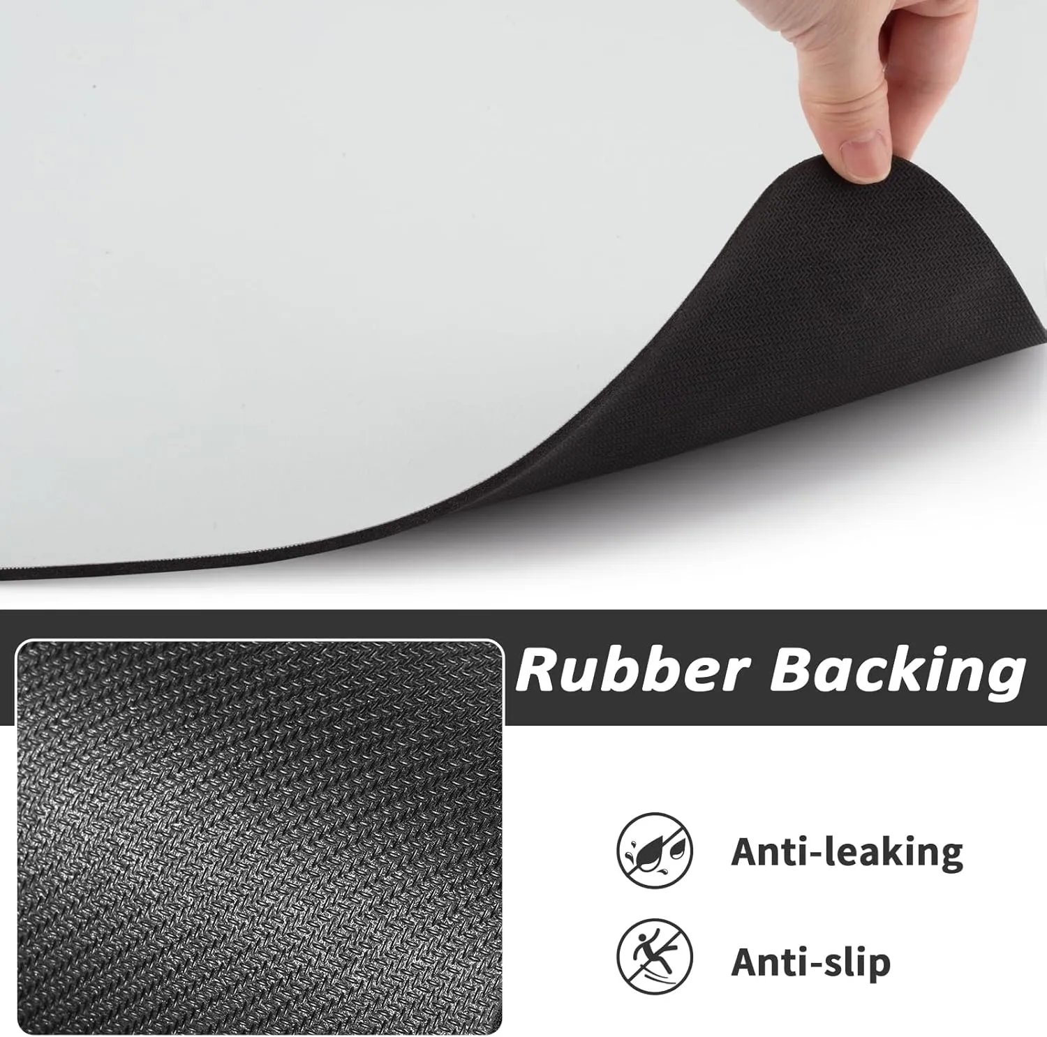 Pet Feeding Mat - Absorbent Dog Mat for Food and Water, No Stains Cat Bowl Mat, Easy to Clean Pet Placemats, Quick Dry Dog Water Dispenser Mat for Messy Drinkers | Light Grey 24"x36"