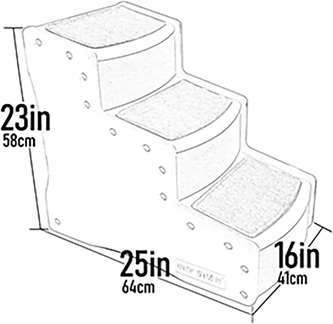 Pet Gear Easy Step III Pet Stairs, 3 Step for Cats/Dogs, Removable Washable Carpet Treads, for Pets Up to 150lbs, No Tools Required, Fog