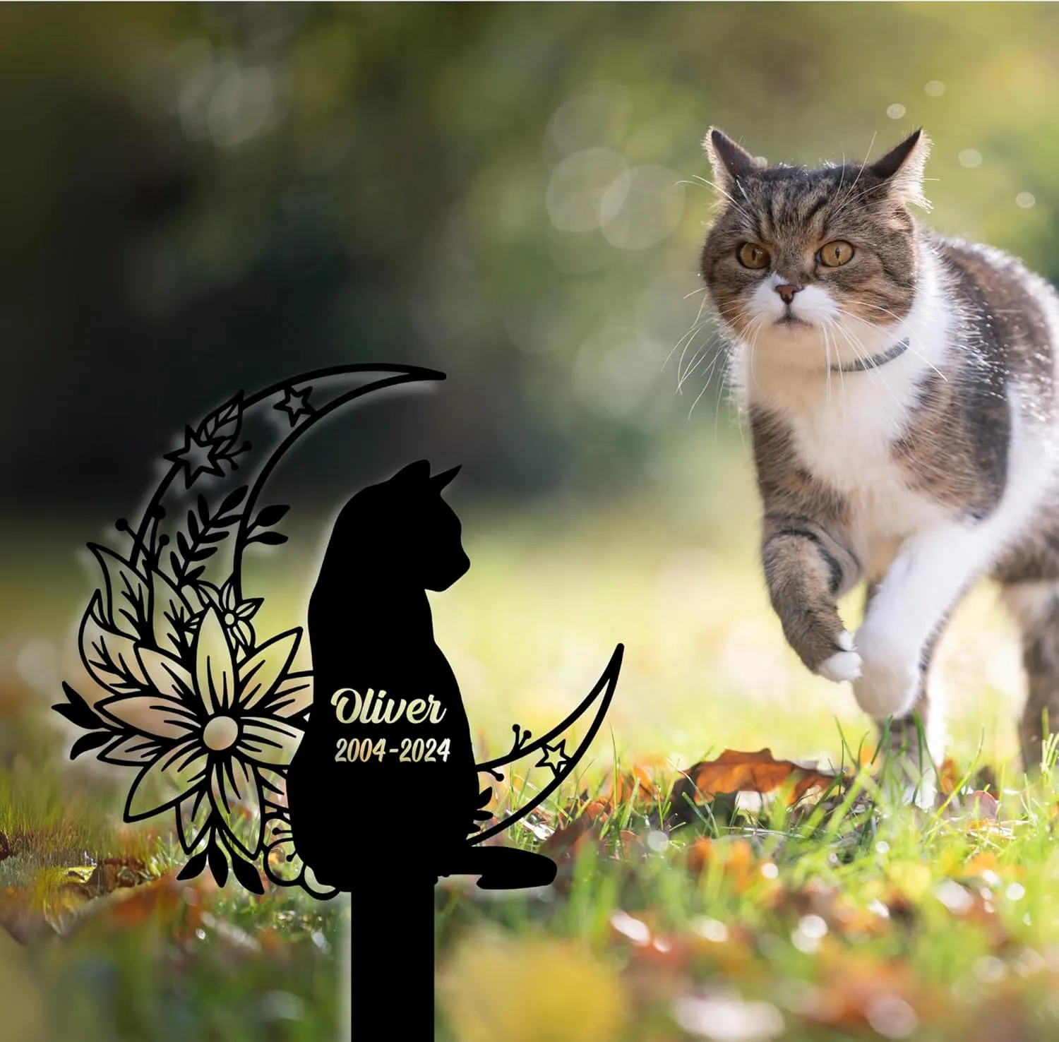 Pet Grave Marker Dog – Custom Dog Tombstones for Graves Outdoor with Name and Date (Nes-gm-03)