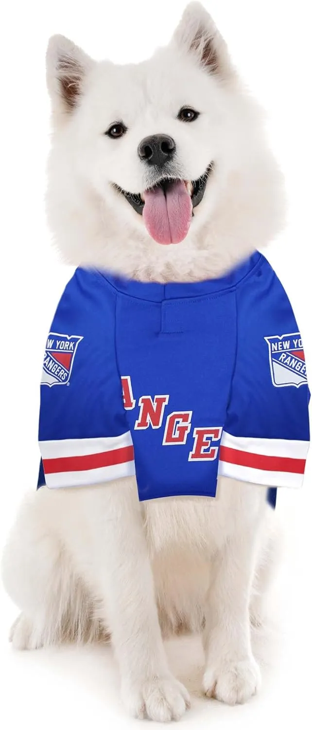 Pets First NHLPA Adam Fox Mesh Jersey for Dogs & Cats, New York Rangers Foxy-23 Dog Jersey, Size Medium, Licensed Dog Jersey with Your Favorite Hockey Team Player