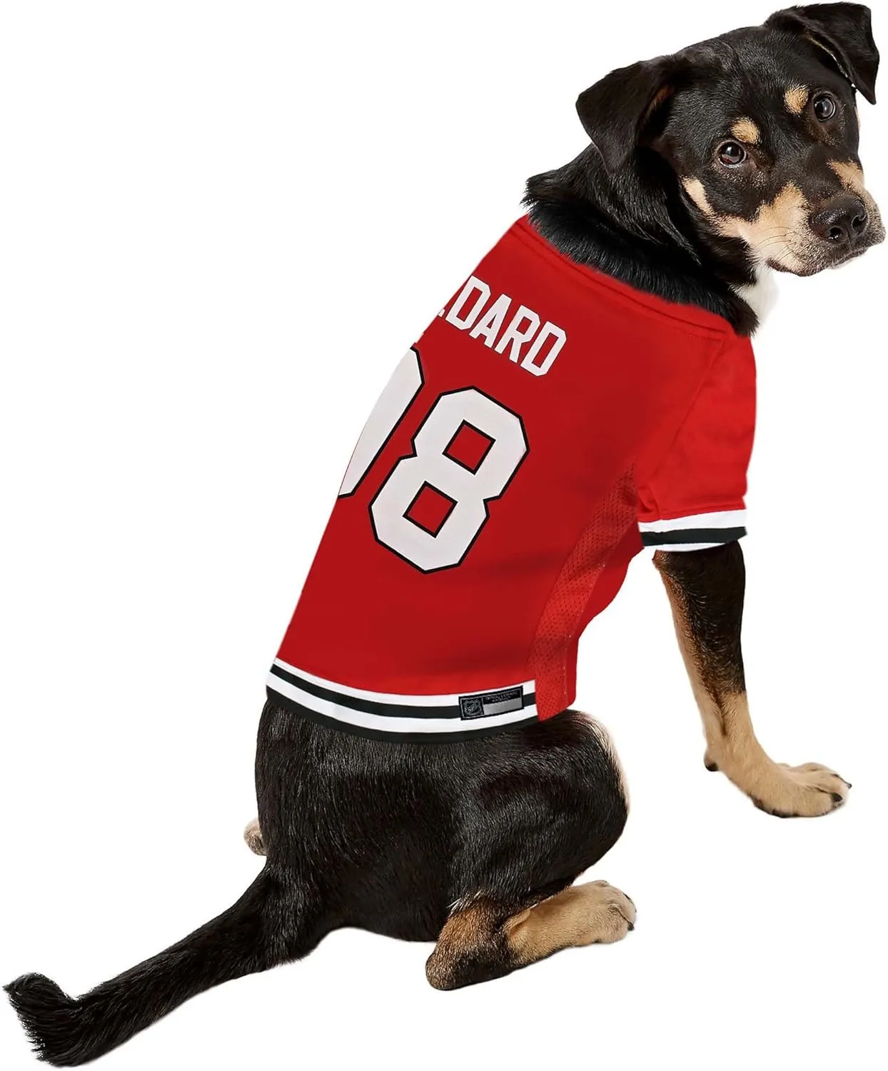 Pets First NHLPA Connor Bedard Mesh Jersey for Dogs & Cats, Chicago Blackhawks Bedard-98 Dog Jersey, Size X-Large, Licensed Dog Jersey with Your Favorite Hockey Team Player