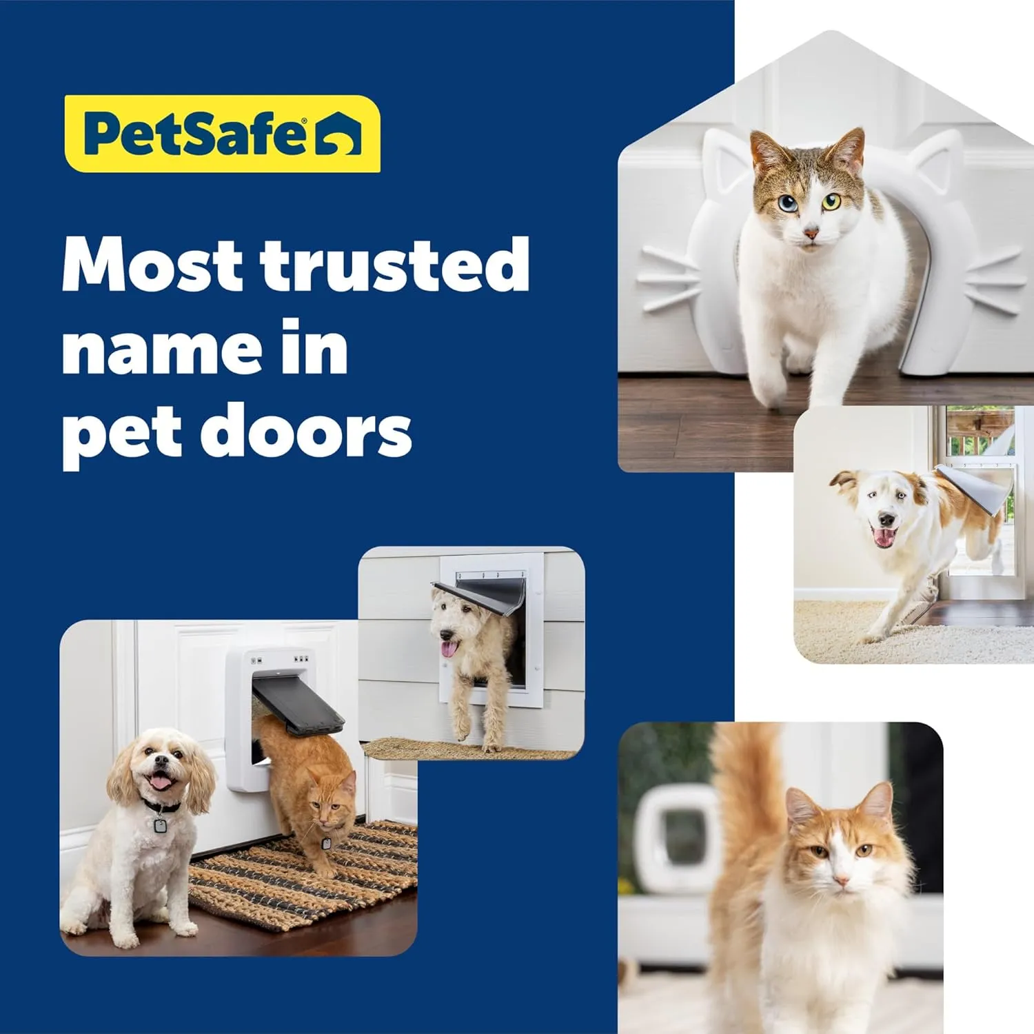 PetSafe Doggy Door for Sliding Glass Doors, Adjustable Height 75 7/8" to 81", No-Cut DIY Install, Aluminum Panel, Ideal for Renters, for Medium Dogs Up to 40 lb., (White, Medium)